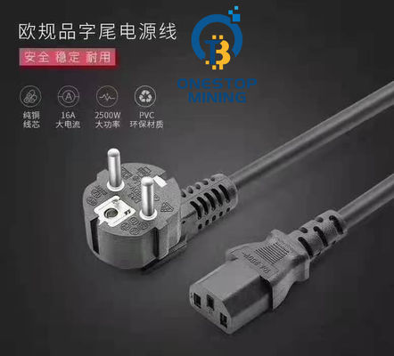 El minero Power Supply Cords de Asic del enchufe de la UE telegrafía el 1.5m el 1.8m los 2m