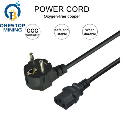 El minero Power Supply Cords de Asic del enchufe de la UE telegrafía el 1.5m el 1.8m los 2m