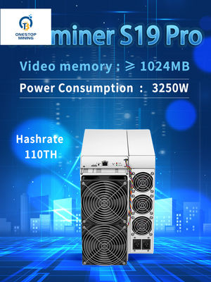 Favorable 110Th 3250W Bitcoin mina del bitcoin de la máquina de Asic de la explotación minera de Antminer S19